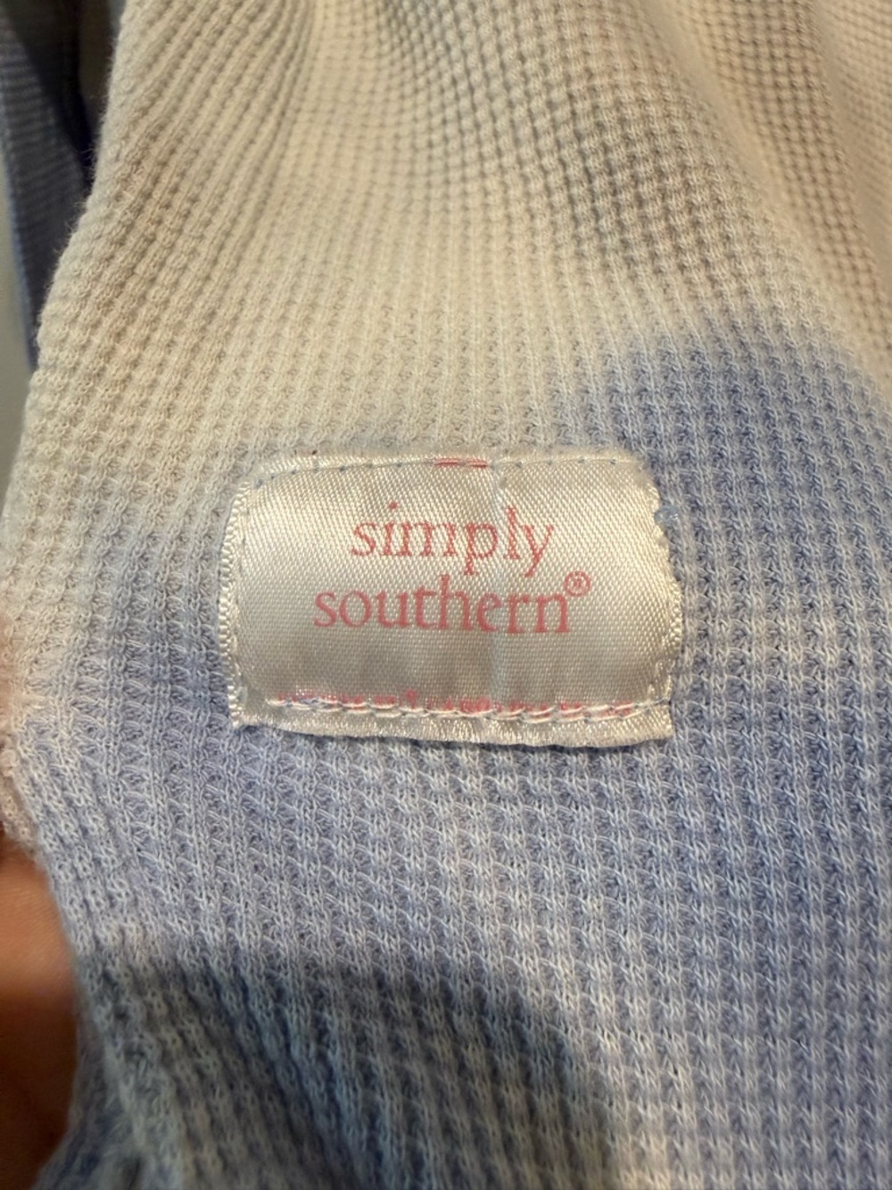 Simply Southern Mint & Light Blue Tie-Dye Thermal Shirt Size M-fits like a small - Picture 2 of 7